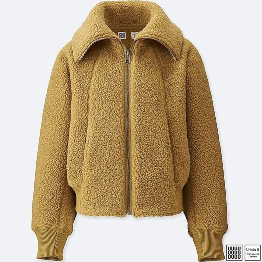 UNIQLO U - Women Fleece Long Sleeve Blouson Jacket Cardigan Coat